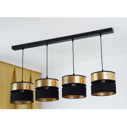 Brilagi - Hängeleuchte ROYAL 4xE27/15W/230V schwarz/golden