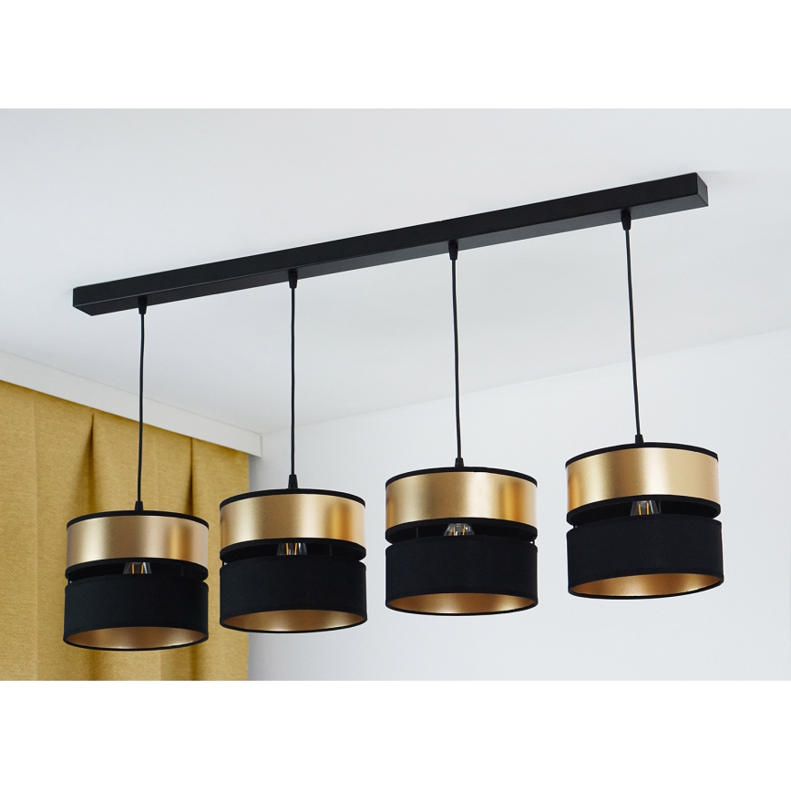 Brilagi - Hängeleuchte ROYAL 4xE27/15W/230V schwarz/golden