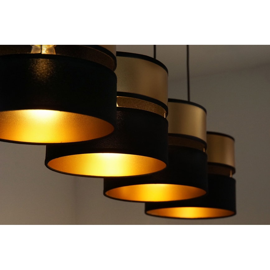 Brilagi - Hängeleuchte ROYAL 4xE27/15W/230V schwarz/golden