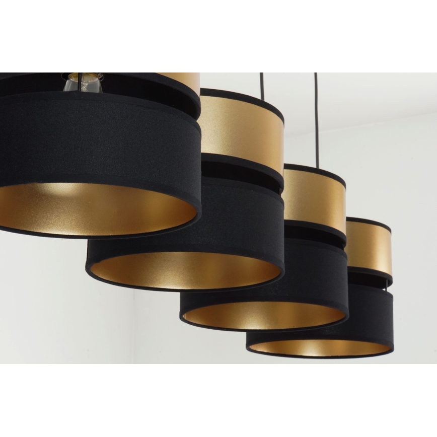 Brilagi - Hängeleuchte ROYAL 4xE27/15W/230V schwarz/golden