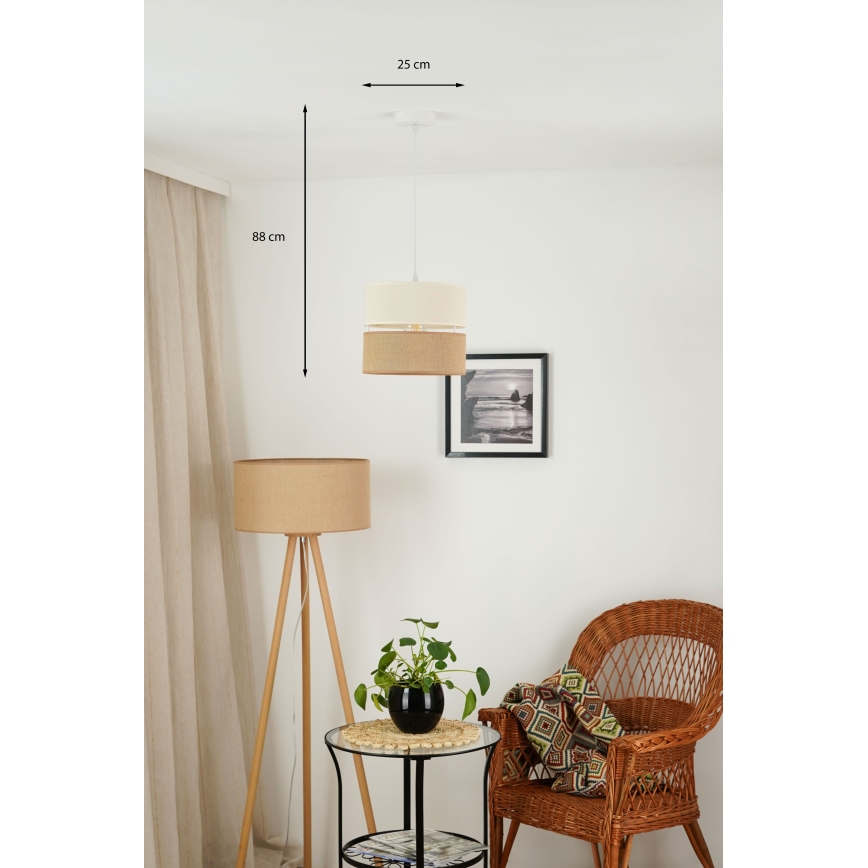 Brilagi - Hängeleuchte ROYAL YUTE 1xE27/15W/230V d 25 cm beige/cremefarben