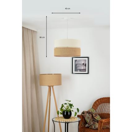 Brilagi - Hängeleuchte ROYAL YUTE 1xE27/15W/230V d 40 cm beige/cremefarben