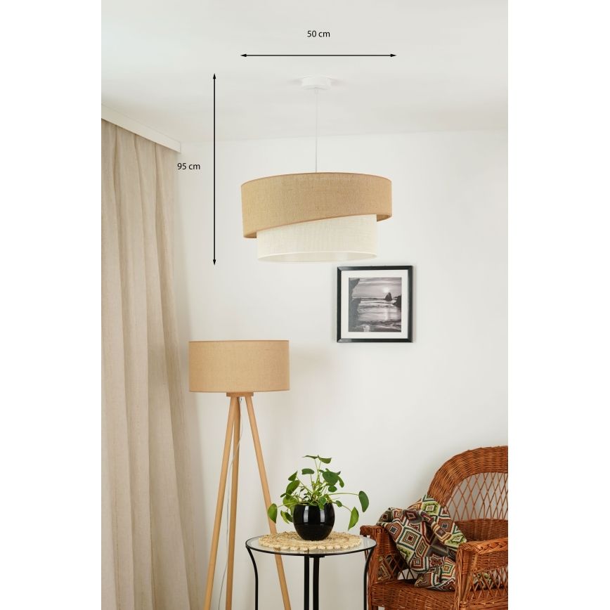 Brilagi - Hängeleuchte SHINE 1xE27/15W/230V d 50 cm beige/cremefarben