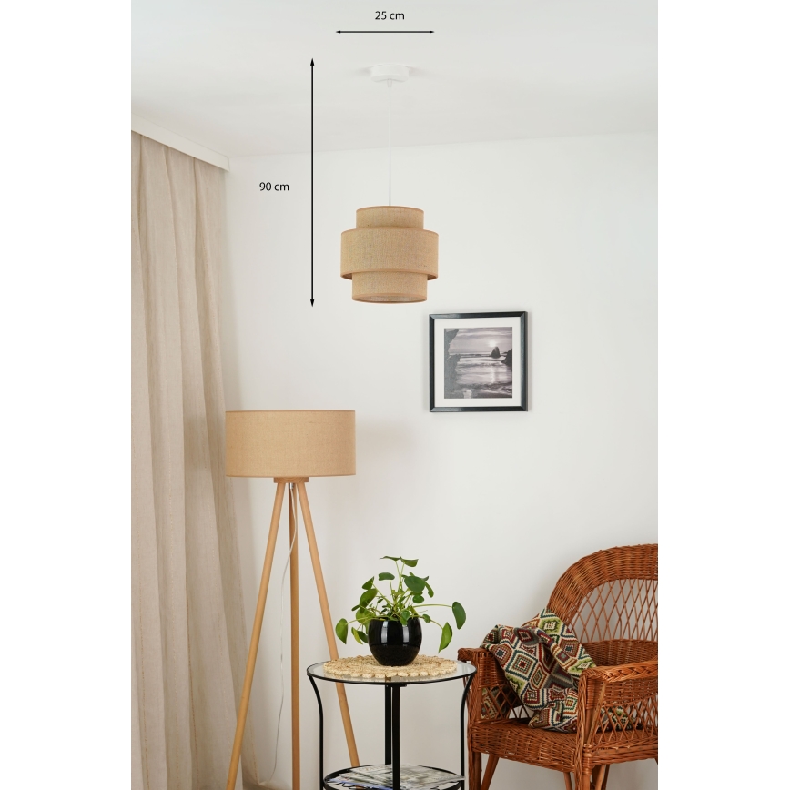 Brilagi - Hängeleuchte SPACE YUTE 1xE27/15W/230V d 25 cm beige/weiß
