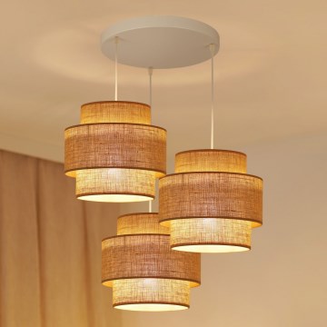 Brilagi - Hängeleuchte SPACE YUTE 3xE27/15W/230V beige/weiß