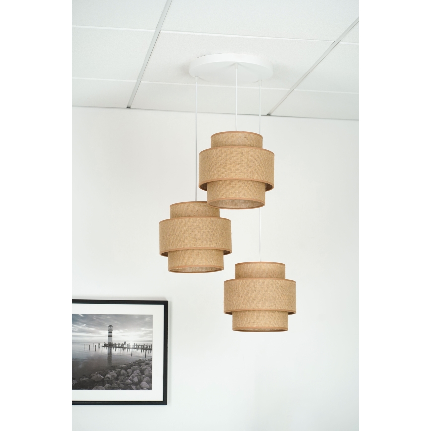 Brilagi - Hängeleuchte SPACE YUTE 3xE27/15W/230V beige/weiß