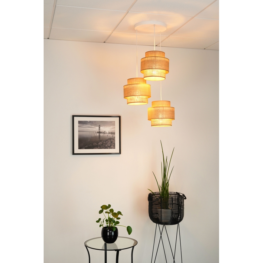 Brilagi - Hängeleuchte SPACE YUTE 3xE27/15W/230V beige/weiß