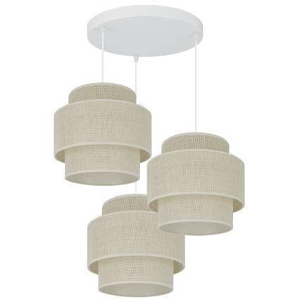 Brilagi - Hängeleuchte SPACE YUTE 3xE27/15W/230V cremefarben/weiß