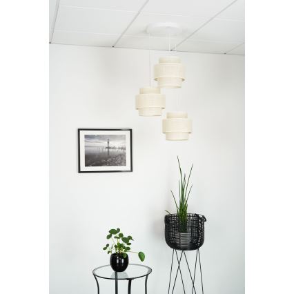 Brilagi - Hängeleuchte SPACE YUTE 3xE27/15W/230V cremefarben/weiß