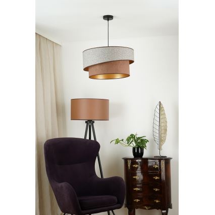 Brilagi - Hängeleuchte VEGAS SHINE 1xE27/15W/230V d 50 cm grau/braun