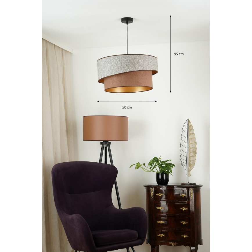 Brilagi - Hängeleuchte VEGAS SHINE 1xE27/15W/230V d 50 cm grau/braun
