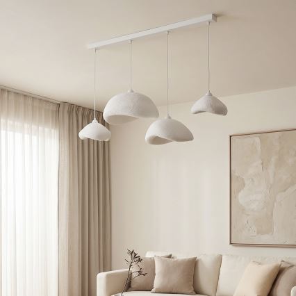 Brilagi - Hängeleuchte WABI SABI an Kabel 4xE27/40W/230V weiß