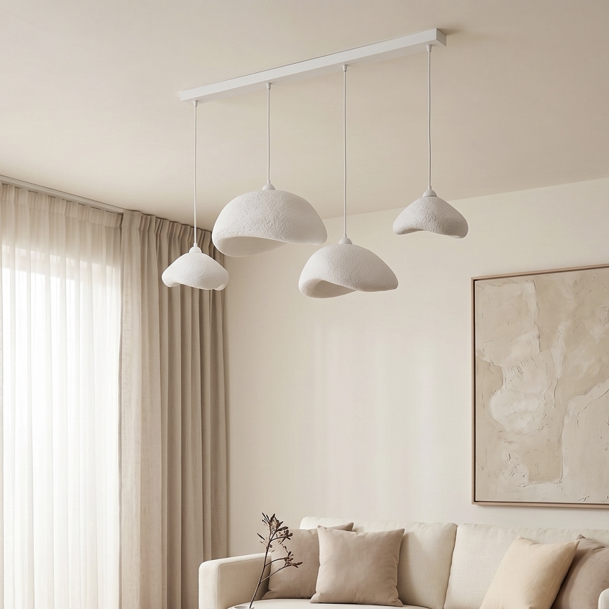 Brilagi - Hängeleuchte WABI SABI an Kabel 4xE27/40W/230V weiß