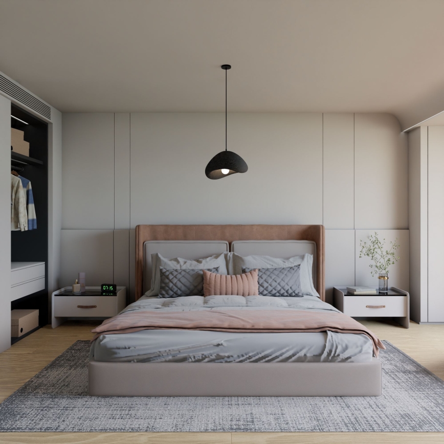 Brilagi - Hängeleuchte WABI SABI mit Kabel, 1xE27/40W/230V, Ø 33 cm, schwarz