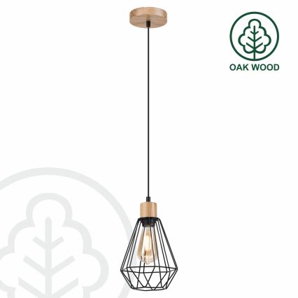 Brilagi - Hängeleuchte WOODY BASKET 1xE27/60W/230V Eiche