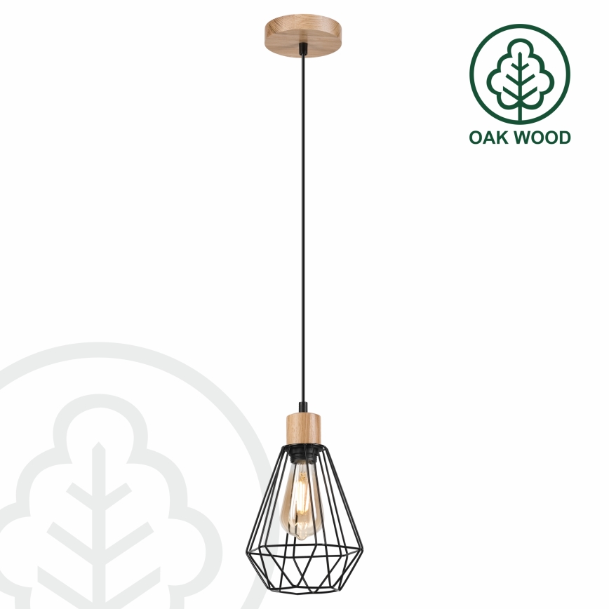 Brilagi - Hängeleuchte WOODY BASKET 1xE27/60W/230V Eiche