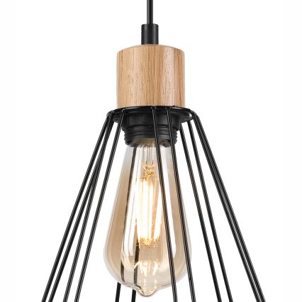 Brilagi - Hängeleuchte WOODY BASKET 1xE27/60W/230V Eiche