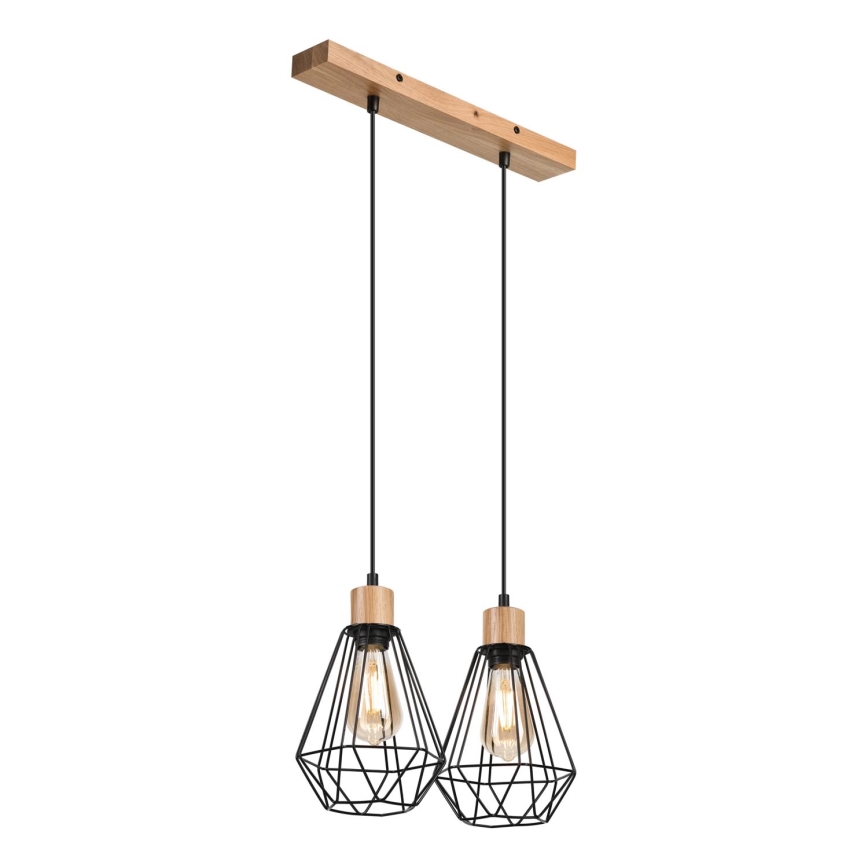 Brilagi - Hängeleuchte WOODY BASKET 2xE27/60W/230V Eiche