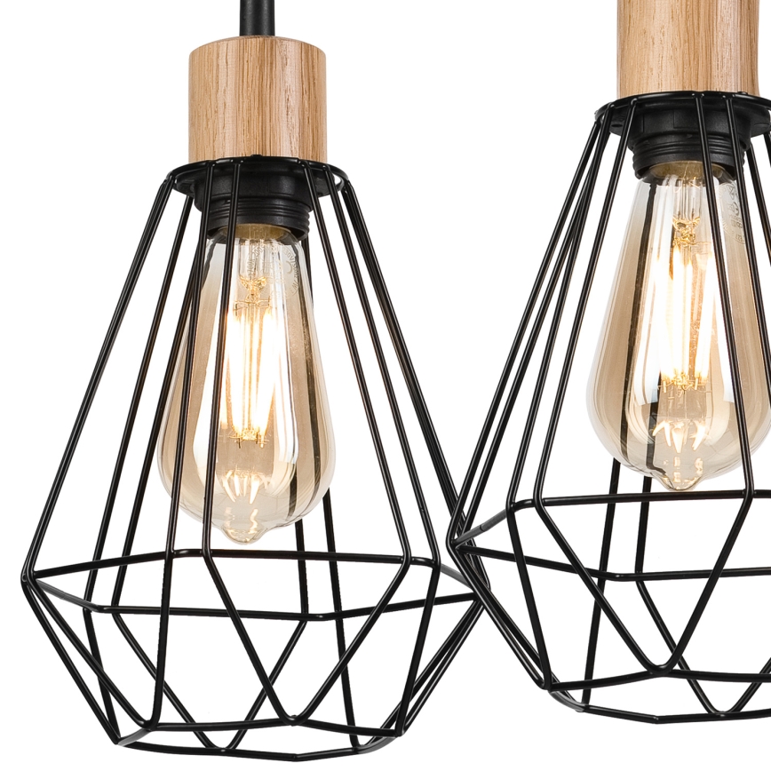 Brilagi - Hängeleuchte WOODY BASKET 2xE27/60W/230V Eiche