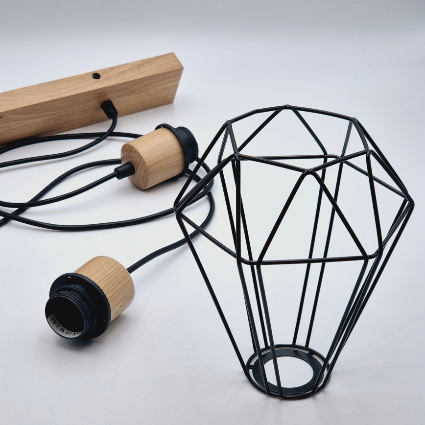 Brilagi - Hängeleuchte WOODY BASKET 2xE27/60W/230V Eiche