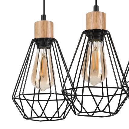 Brilagi - Hängeleuchte WOODY BASKET 3xE27/60W/230V Eiche