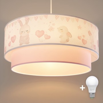 Brilagi- hängende LED-Kinder-Deckenleuchte BOBO 1xE27/60W/230V Ø 40 cm creme/rosa/königsblau