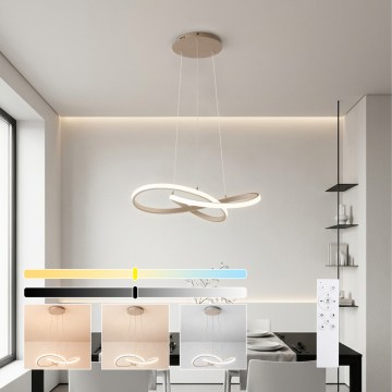 Brilagi - INFINITY dimmbare LED-Pendelleuchte an Kabel LED/55W/230V 3000-6000K 50x50 cm beige + Fernbedienung