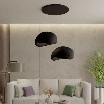 Brilagi - Kabel-Pendelleuchte WABI SABI 2xE27/40W/230V Ø 60 cm schwarz