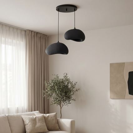 Brilagi - Kabel-Pendelleuchte WABI SABI 2xE27/40W/230V Ø 60 cm schwarz