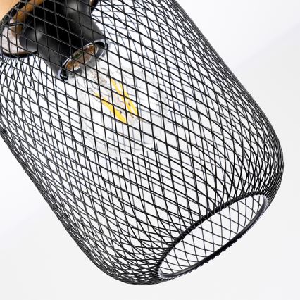 Brilagi - Kabelpendelleuchte BASKLITE 1xE27/15W/230V Gummibaumholz/schwarz