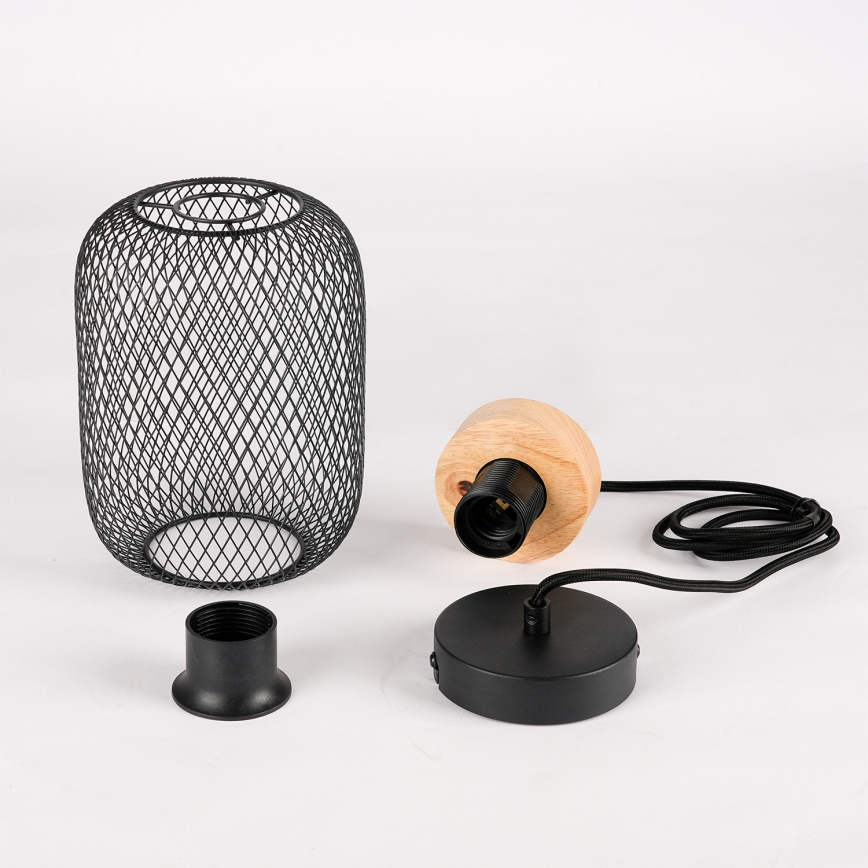 Brilagi - Kabelpendelleuchte BASKLITE 1xE27/15W/230V Gummibaumholz/schwarz