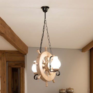 Brilagi - Kettenkronleuchter TIMONA 2xE14/40W/230V Eiche