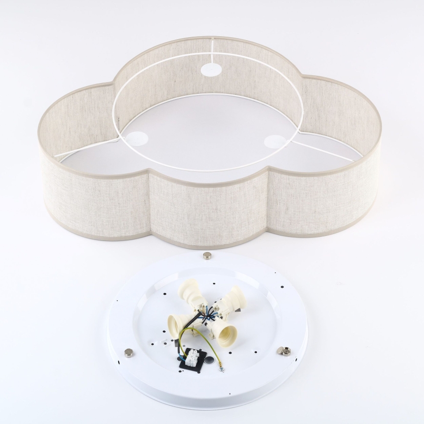 Brilagi - Kinder-Deckenleuchte NIMBUS 4xE27/15W/230V 46x63 cm beige