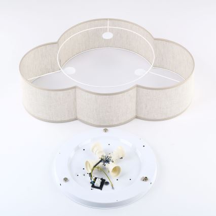 Brilagi - Kinder-Deckenleuchte NIMBUS LINEN 4xE27/15W/230V 46x63 cm beige