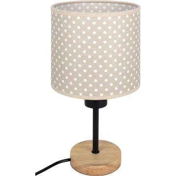 BRILAGI - Kinder-Tischlampe BOBO WOOD 1xE27/25W/230V Eiche/Schwarz/Beige/gepunktet
