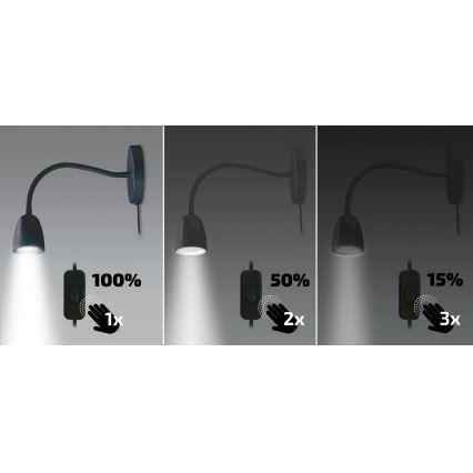 Brilagi – Kleine dimmbare LED-Wandleuchte LED/4W/230V schwarz