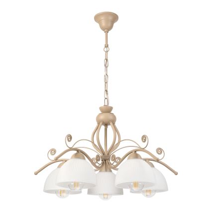Brilagi - Kronleuchter an Kette ANTICO MODERN 5xE27/60W/230V beige