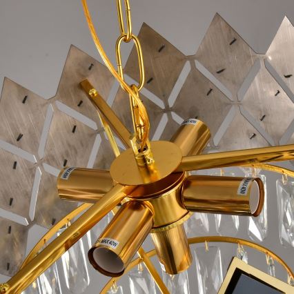 Brilagi - Kronleuchter an Kette CRISTAL 5xE14/40W/230V Ø 38 cm gold/schwarz