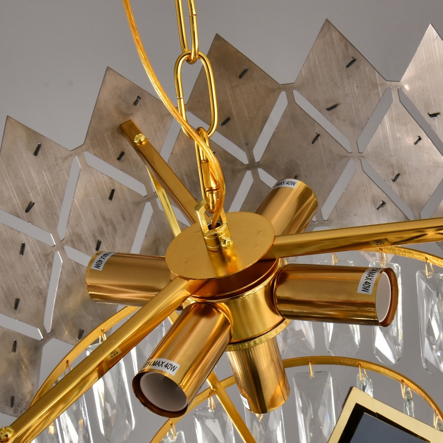 Brilagi - Kronleuchter an Kette CRISTAL 5xE14/40W/230V Ø 38 cm gold/schwarz