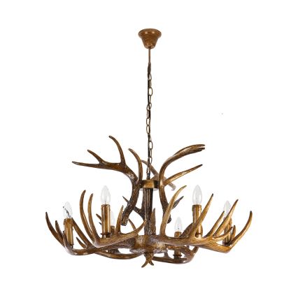 Brilagi - Kronleuchter an Kette DEER, 6×E14/10W/230V, Ø 80 cm, Geweih