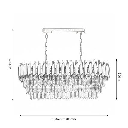Brilagi - Kronleuchter an Kette ECLIPSE 10xE14/10W/230V 78x28 cm schwarz/gold