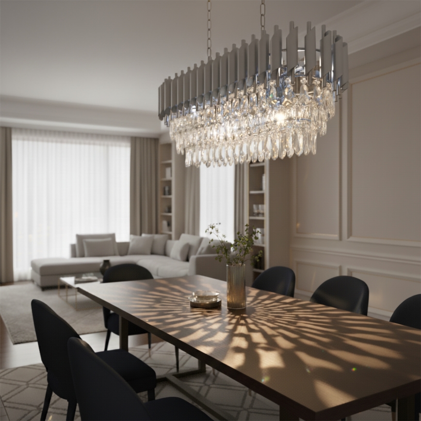 Brilagi - Kronleuchter an Kette ECLIPSE 10xE14/10W/230V 78x28 cm silber