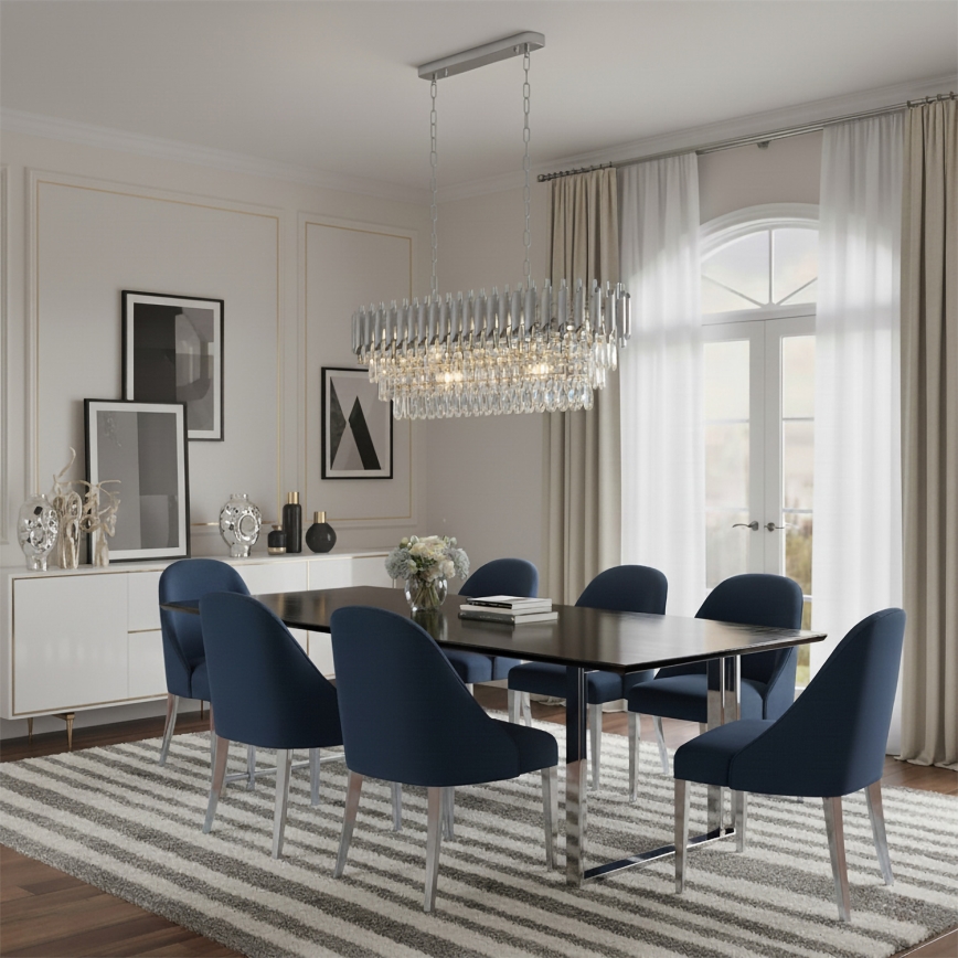 Brilagi - Kronleuchter an Kette ECLIPSE 10xE14/10W/230V 78x28 cm silber