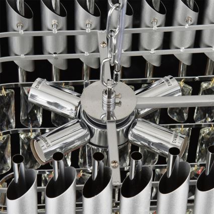 Brilagi - Kronleuchter an Kette ECLIPSE 10xE14/10W/230V 78x28 cm silber