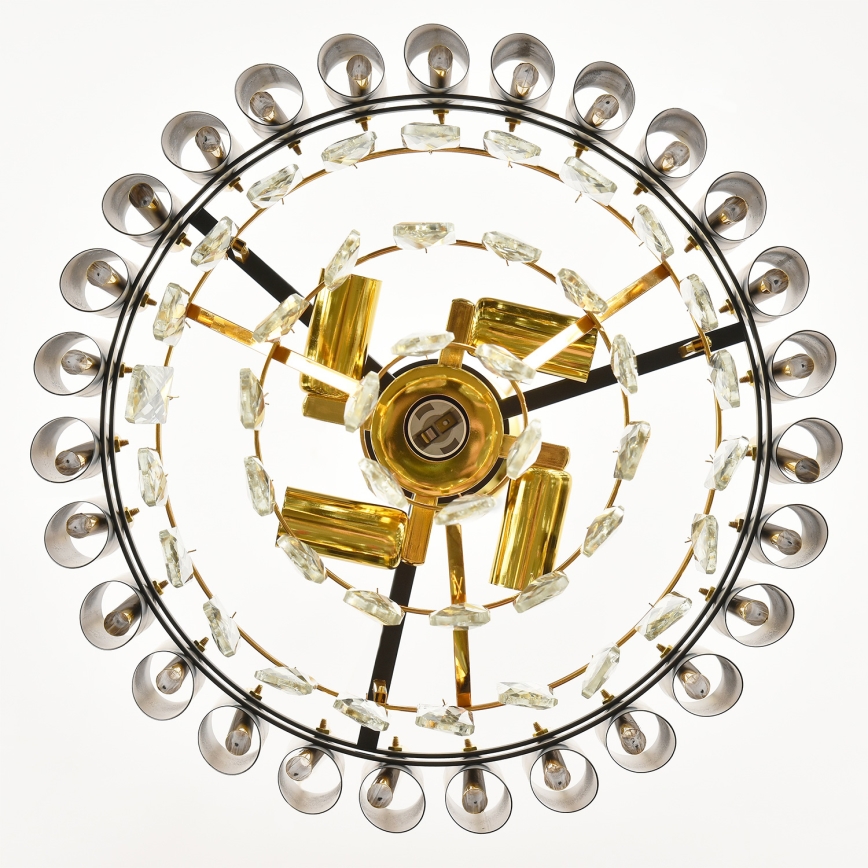 Brilagi - Kronleuchter an Kette ECLIPSE 5xE14/10W/230V Ø 38 cm Schwarz/Gold