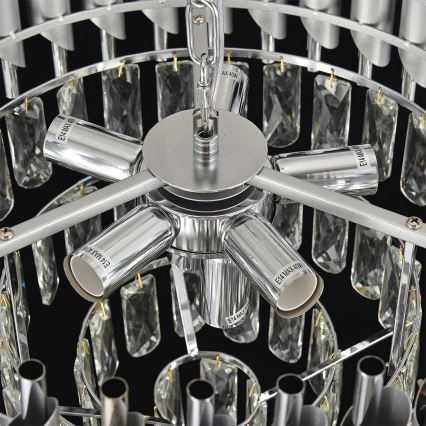 Brilagi - Kronleuchter an Kette ECLIPSE 7xE14/10W/230V Ø 48 cm silber