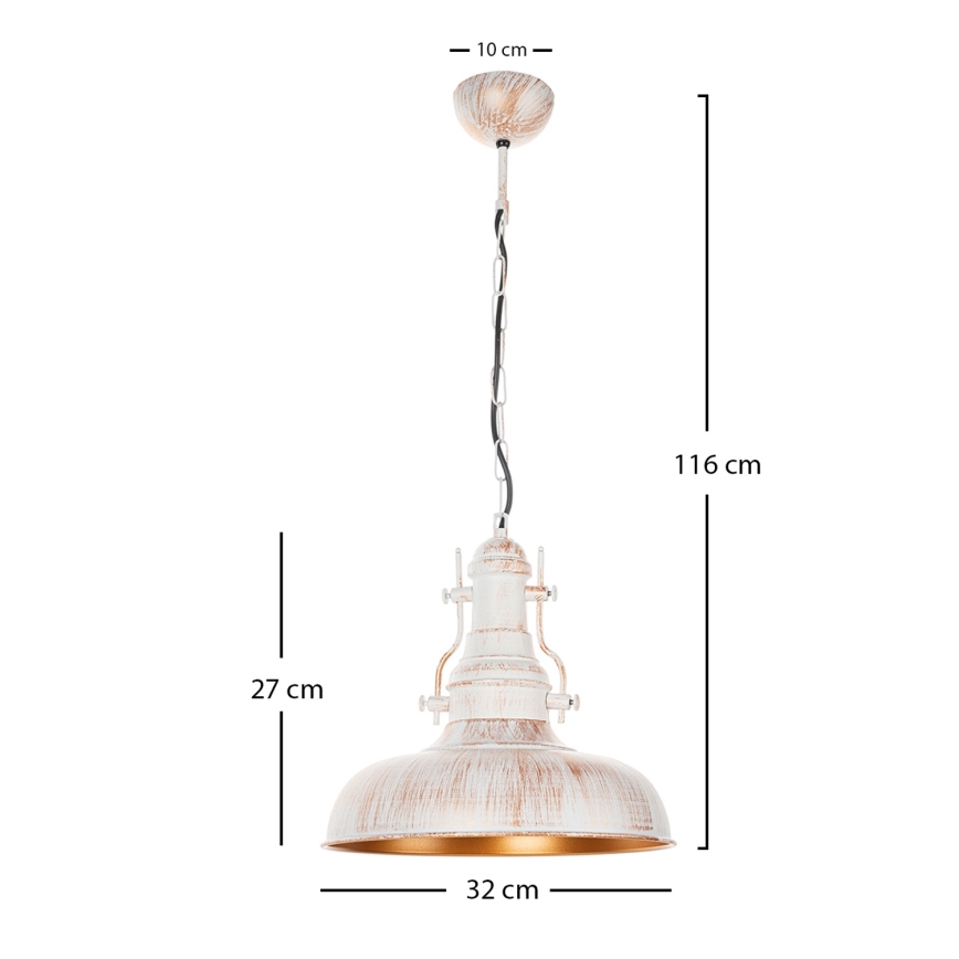 Brilagi - Kronleuchter an Kette PYRONIC 1x E27/40W/230V Ø 32 cm Creme/Patina