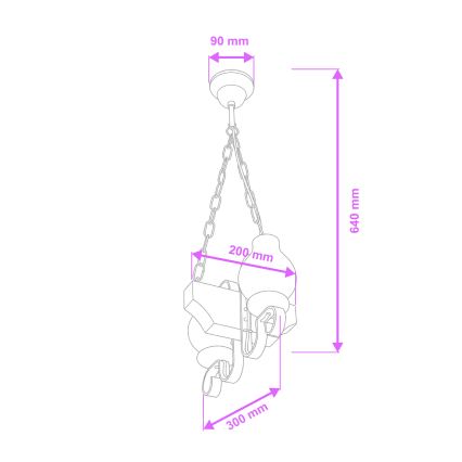 Brilagi - Kronleuchter an Kette QUEEN 2xE14/40W/230V Buche