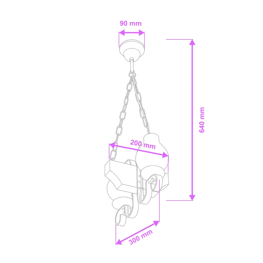 Brilagi - Kronleuchter an Kette QUEEN 2xE14/40W/230V Buche