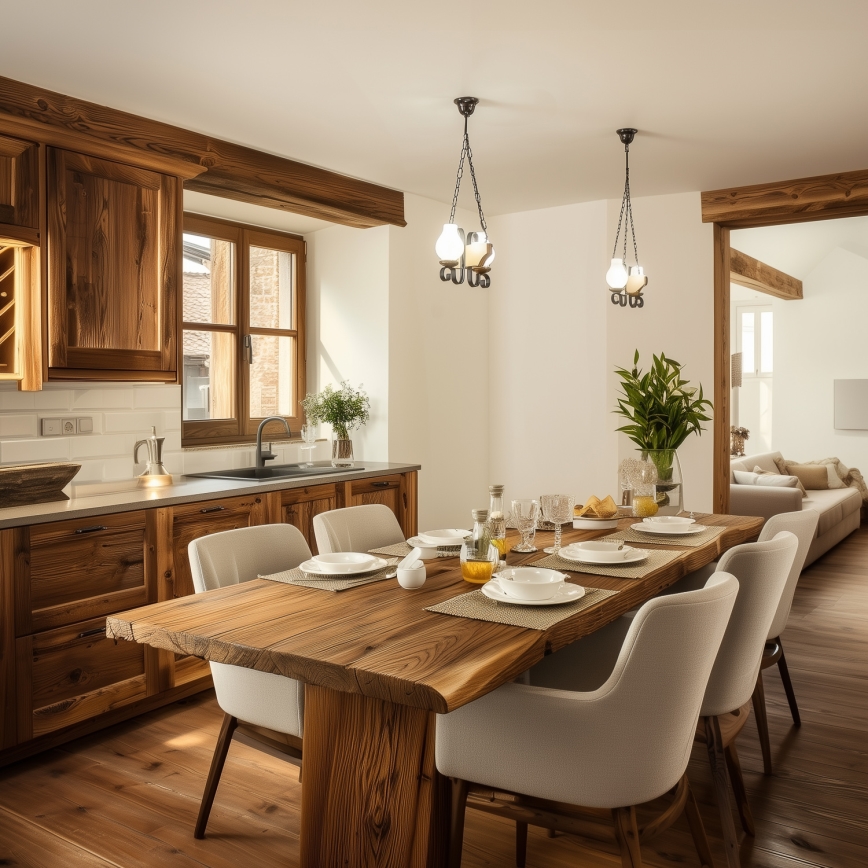 Brilagi - Kronleuchter an Kette QUEEN 2xE14/40W/230V Buche/Walnuss